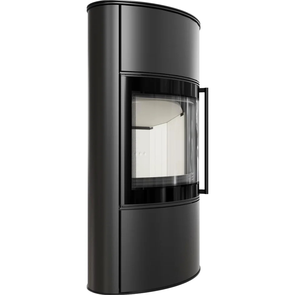 KRATKI Stufa a legna in acciaio BJORN 7 kW Ø150 A ECODESIGN und BImSchV 2 | Acciaio nero, efficienza 79,4%, classe A. Ecodesign, BImSchV 2, Flamme Verte 7, Kratki PRO; per recupero calore.; Gamma di