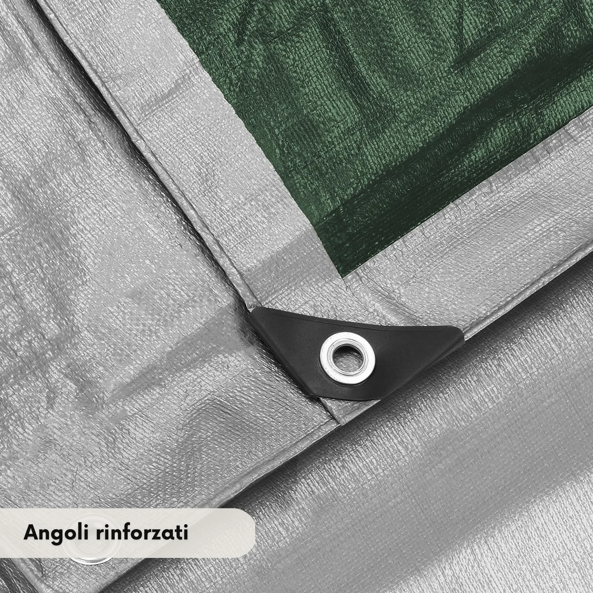 Telo 6x4m 130G Grigio Rinforzato Impermeabile Resistente ai Raggi UV Antigelo Telo di Copertura Telo Protettivo Polietilene per Giardino EDIFICIO Legno Macchine – Springos