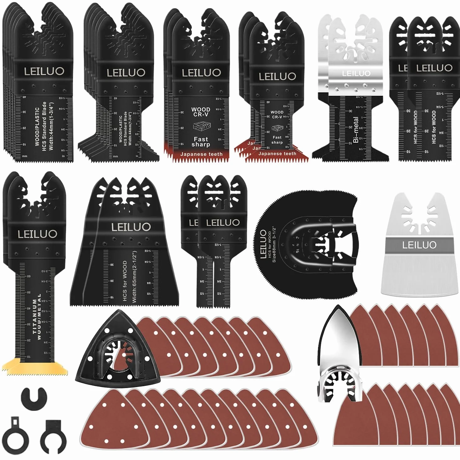 LEILUO 116-pezzi Set lame per utensili multiuso, custodia, compatibile Einhell Makita DTM51Z Dremel Parkside