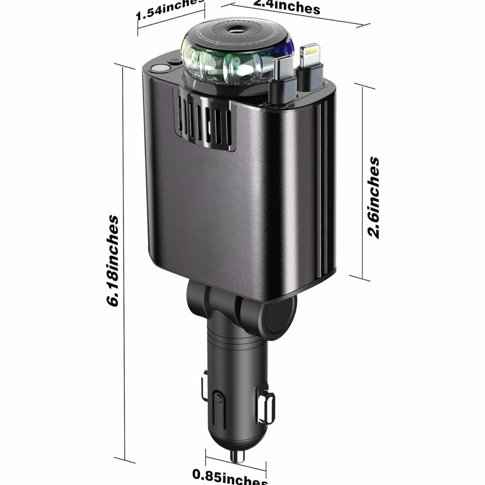 Starlight - Caricabatterie retrattile da auto USB-C da 120 W con aromaterapia, adattatore per accendisigari a ricarica rapida per iPhone 16/15/14/13/12/11, accessorio essenziale per auto, regalo per