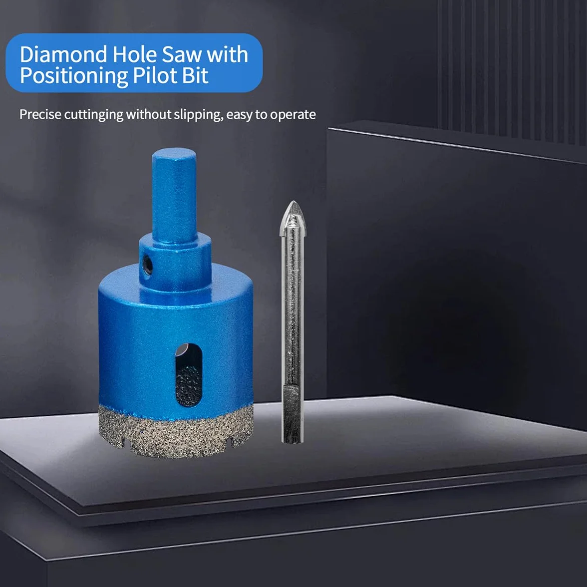 Punte per Trapano Diamantate 42mm con Punte Guida di Centraggio, Sega a Tazza Diamantata per Piastrelle, Marmo e Ceramica