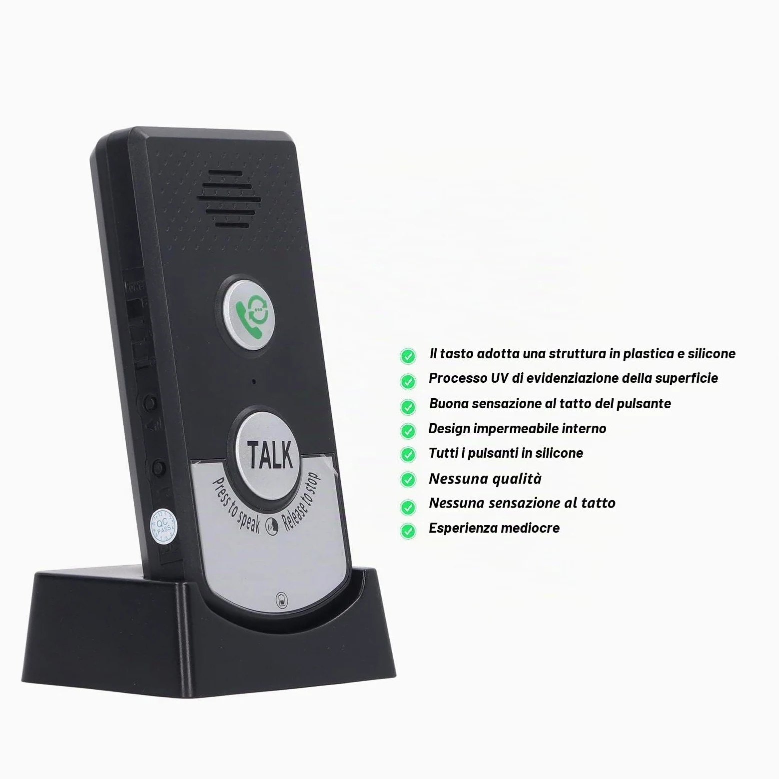 H8 Campanelli Citofonici Wireless, Citofono Vocale Bidirezionale Campanello Citofono Intercomunicador Campanello Elettronico Impermeabile, Batteria Ricaricabile 2000mAh