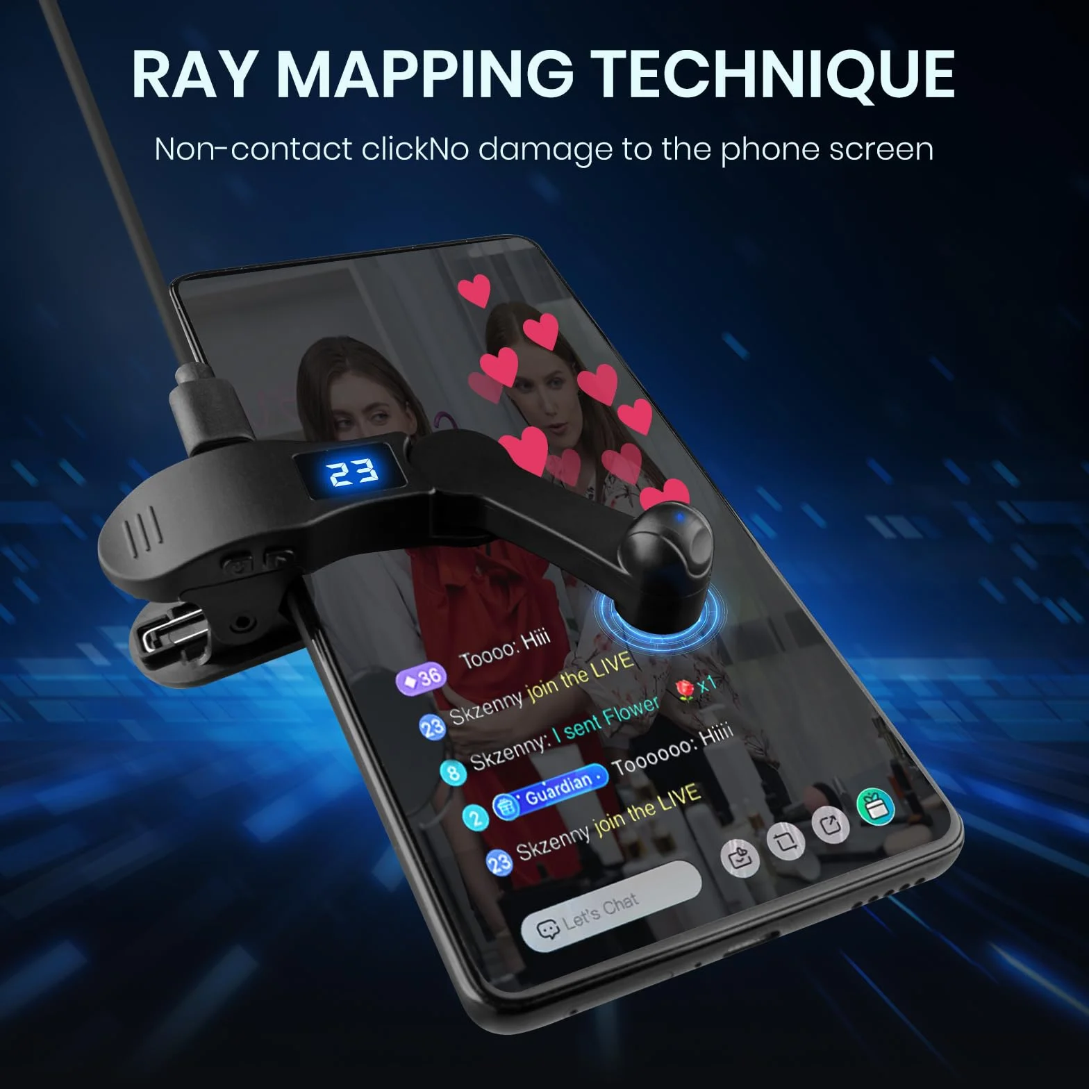 Clicker automatico per smartphone, dispositivo per schermo del telefono, per app iPhone, iPad, simulazione rapida del dito, clic continuo per gioco, trasmissioni in diretta, affare lampo, attività