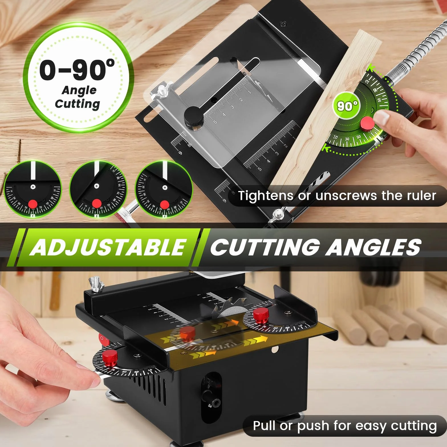 Mini sega circolare da tavolo 100W 0.1mm-16mm Multifunzione piccola macchina da taglio Lavorazione del legno acrilico modello di precisione