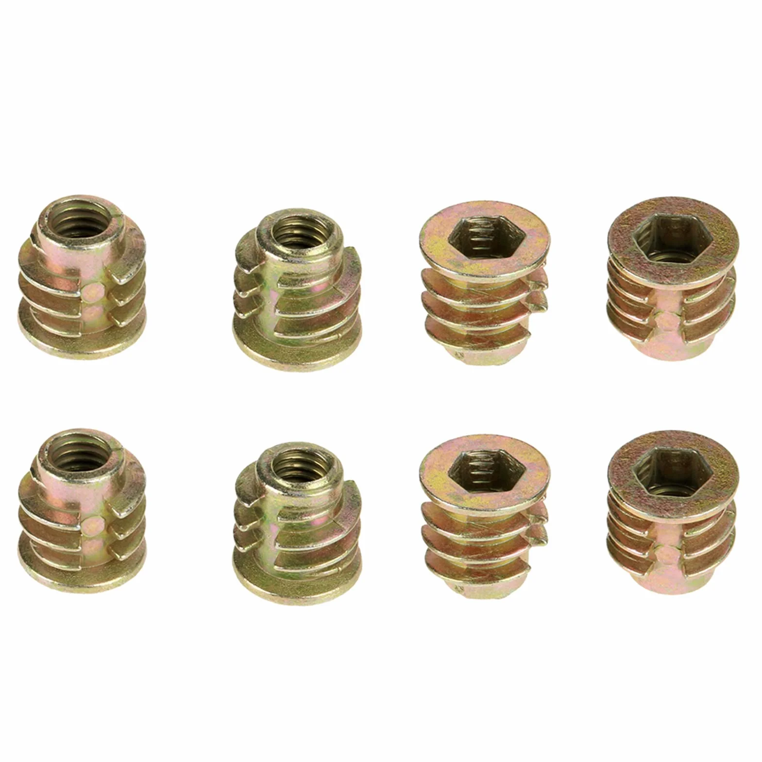 Boccole Filettate per Legno M4 x 8 mm Inserti Esagonali in Lega di Zinco 50 Pezzi
