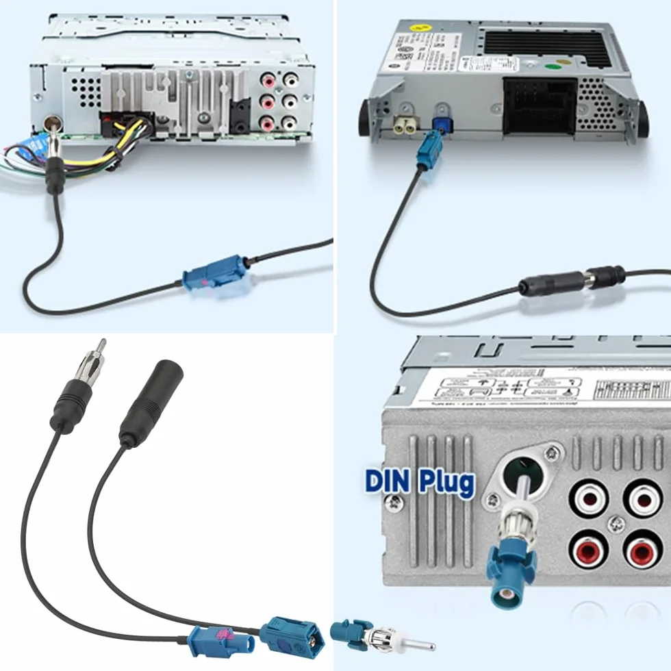 Bingfu Adattatore Antenna Autoradio Connettore Radio Auto Universali Cavo Prolunga da Maschio Fakra Z a Spinotto DIN (& Femmina a Presa) & Adattatore per Antenna DAB FM AM Stereo Radio HD Audio