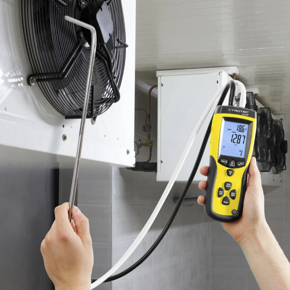 Trotec TA400 Anemometro con tubo di Pitot Nero Giallo