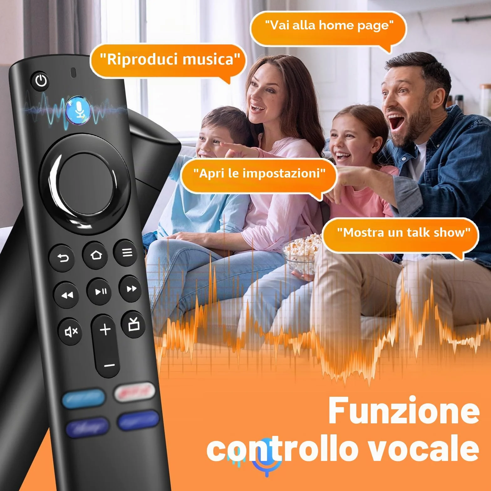 Telecomando Vocale Sostituzione,Applicabile AM-Z F1re St1CK (Lite & Gen 2 & Gen 3 & 4K &4K Max),Applicabile Cube Gen 2 & Gen 3,dotato di connettività Bluetooth e quattro tasti di scelta rapida