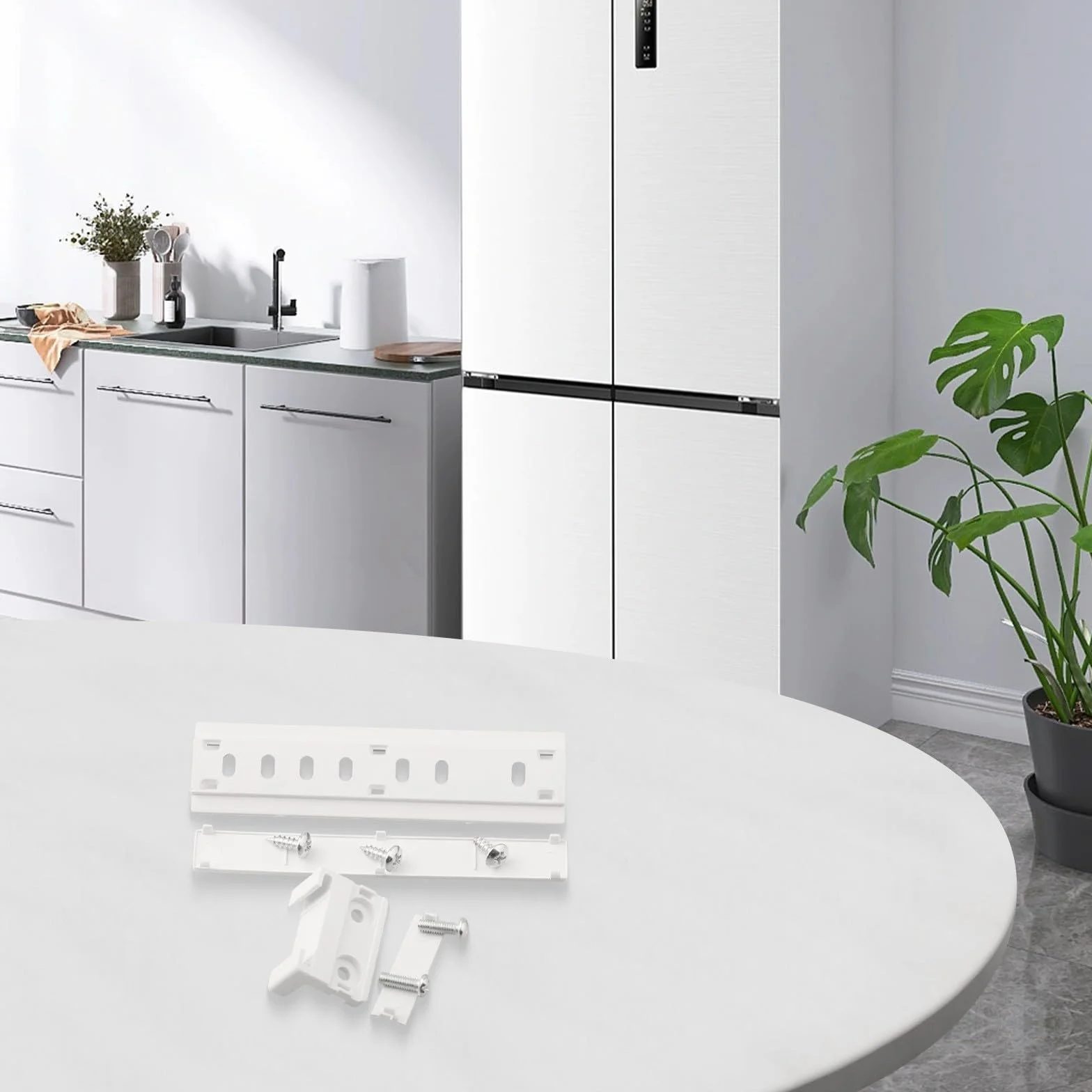 Guide scorrevoli per frigorifero da incasso bianco 15x10x5 cm plastica metallo