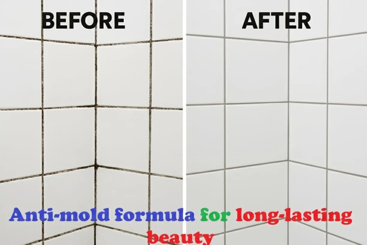 Grout Repair Kit Grey 450g x 2 Cartuccia ANTI-MUFFA Stucco per Piastrelle Bagno Doccia Pavimento Sigillante