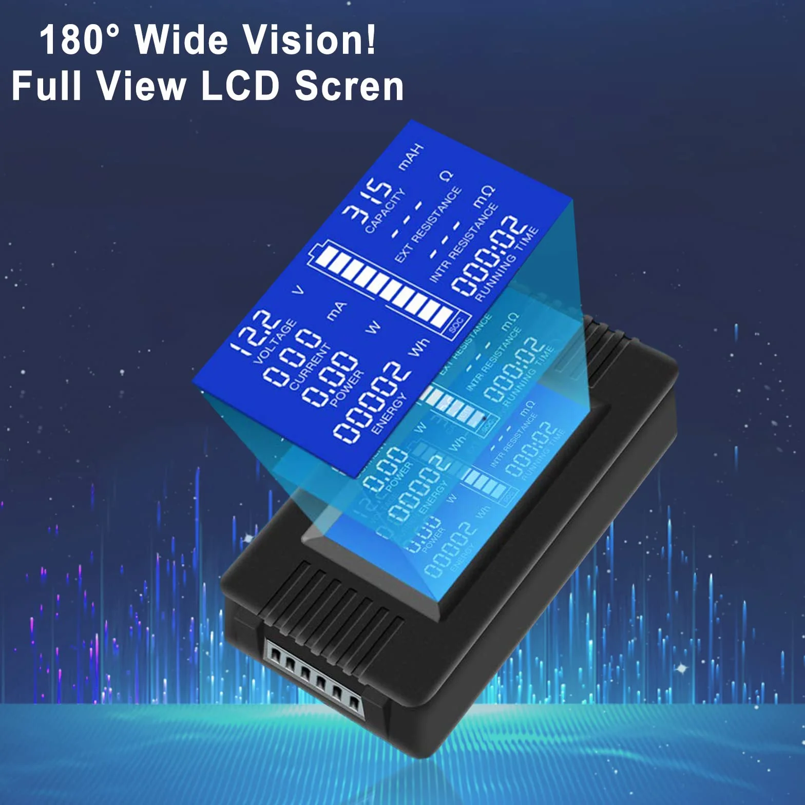 DC Shunt Battery Monitor Voltmetro DC 0-200V Shunt 100A Amperometro Digitale, Capacità della Batteria Misuratore, Multimetro Tensione Corrente per Batteria Auto RV Solare (PZEM-015+300A shunt)