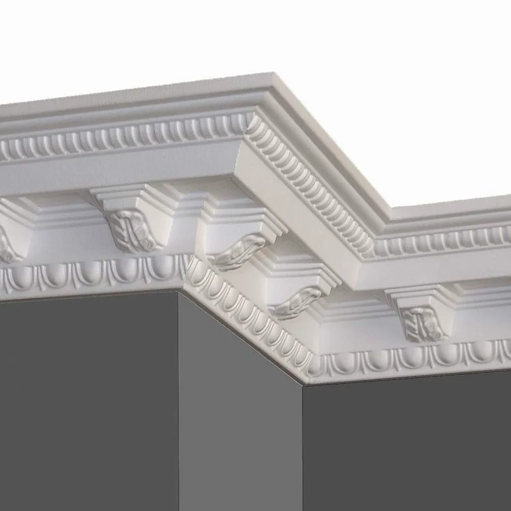 A La Maison Ceilings GK19pw-5 Corbels - Modanatura a corona in polistirolo, 2 m di lunghezza x 12,7 cm di larghezza, colore: bianco tinta unita, confezione da 5