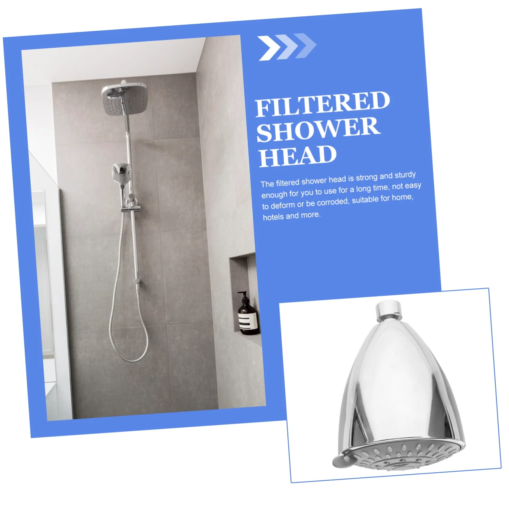 Ciieeo Filtro per Acqua Addolcitore per Acqua Dura Doccia con Filtro Ad Alta Pressione da 6 Pollici di Filtraggio A 15 Stadi Guscio in ABS