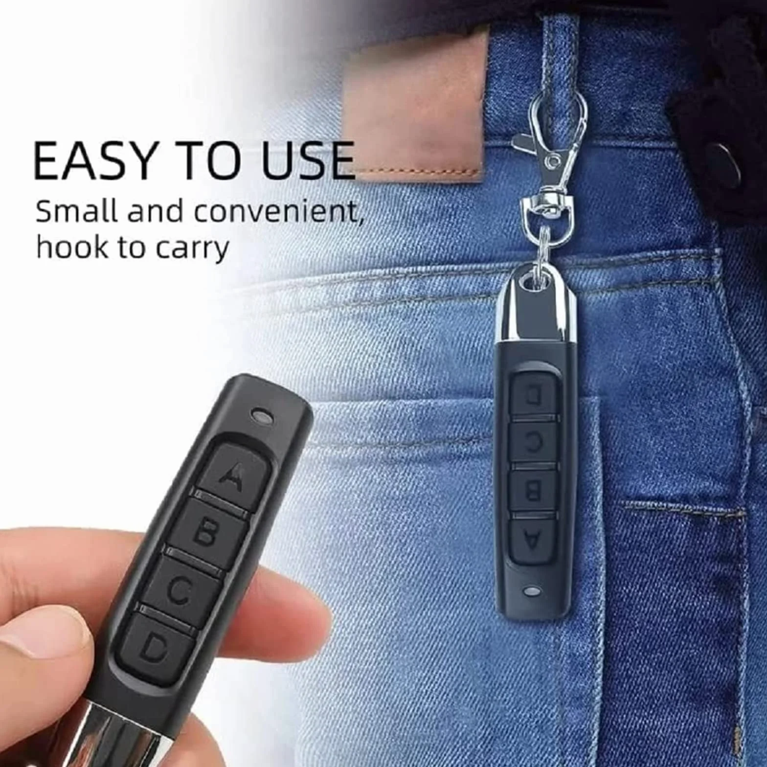 Duplicatore di telecomandi 4 in 1, duplicatore di telecomandi per auto, porte di garage, copia codice fisso e Rolling Code (4 pezzi)