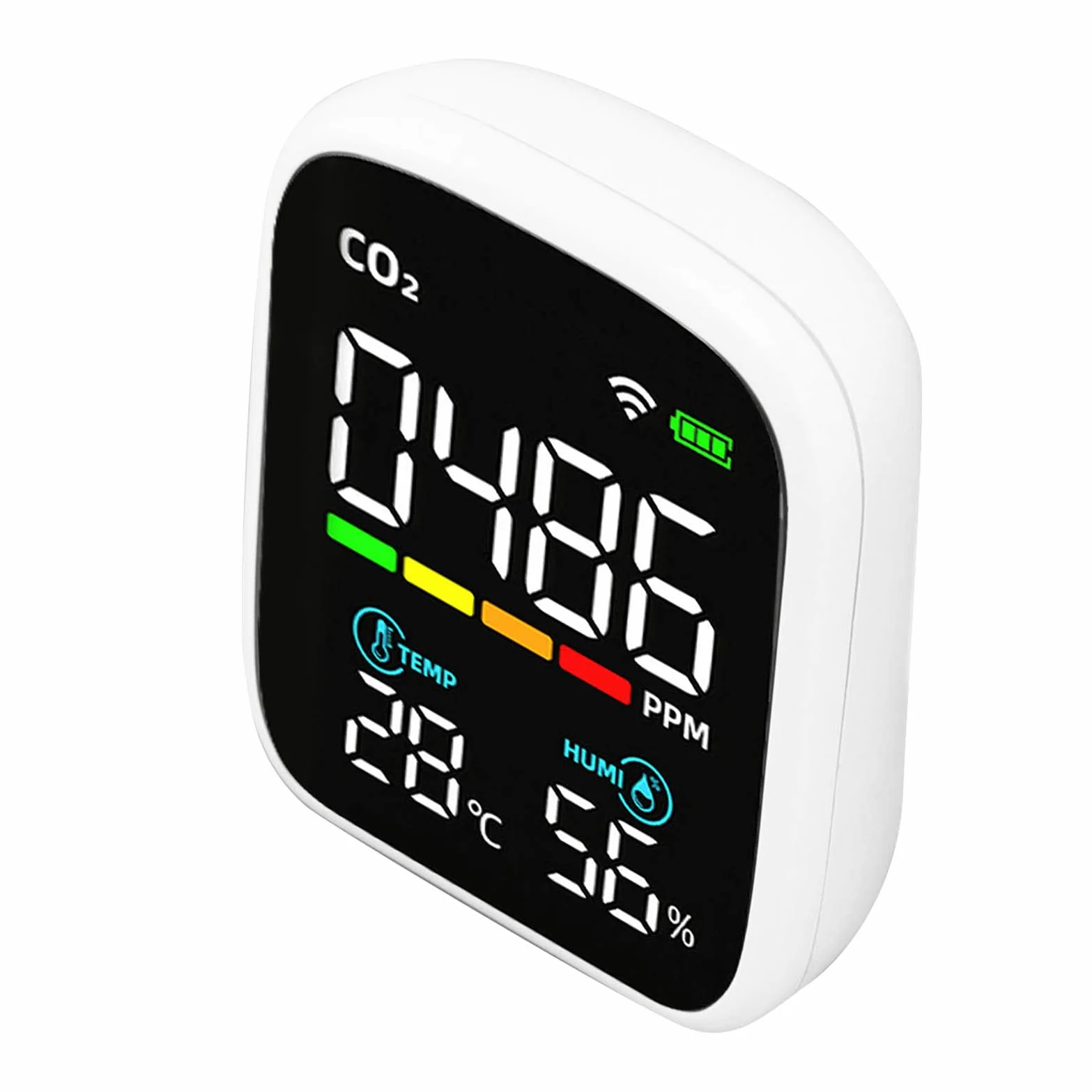 Monitor della qualità Dell'aria Rilevatore Multifunzionale 8 in 1 di Anidride Carbonica e PM2.5 per Casa e Ufficio Materiale ABS