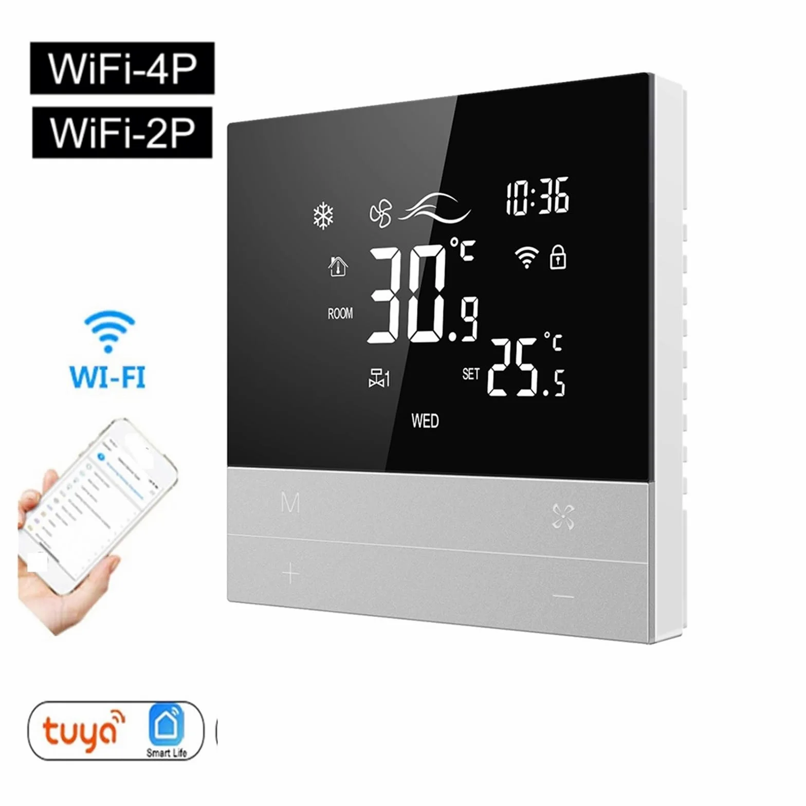 Smart WiFi Termostato Regolatore di temperatura Acqua Riscaldamento a pavimento caldo Riscaldamento a pavimento Controllo del condizionatore d'aria Facile Da Usare(WiFi-4P)