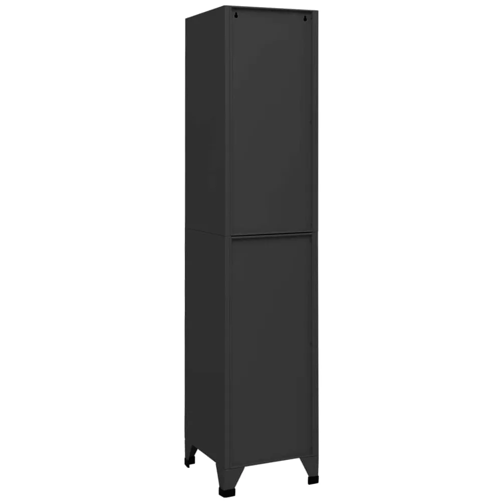 Armadietto in acciaio antracite, 38 x 40 x 180 cm | Armadietto in metallo robusto per ufficio o home office. Con 5 scomparti per organizzare in modo sicuro gli oggetti personali