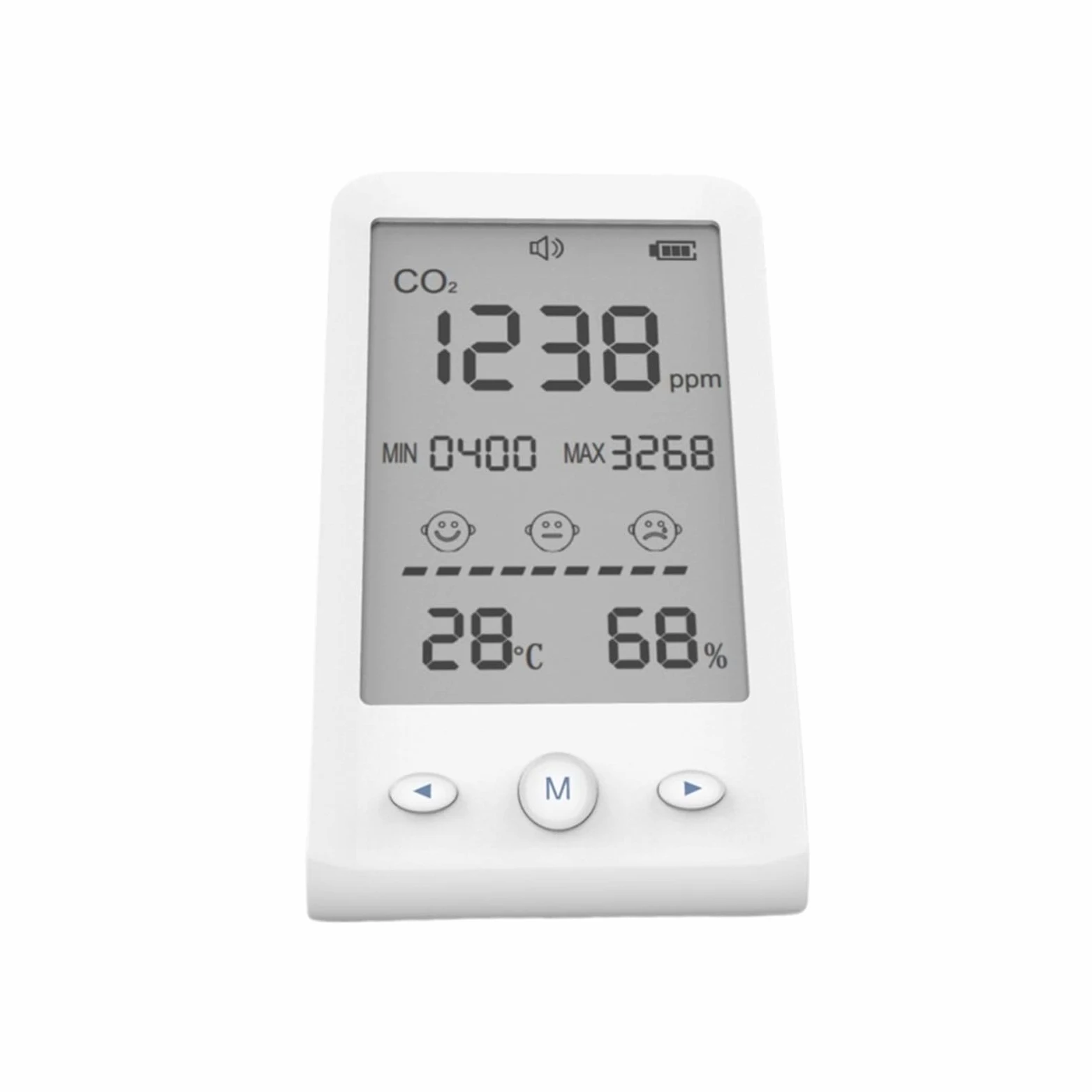 Monitoraggio della qualità dell'Aria, Misuratore di CO2, rilevatore Temperatura e umidità, analizzatore Gas Monitor a qualità 'Aria 3 in 1 con Display LCD