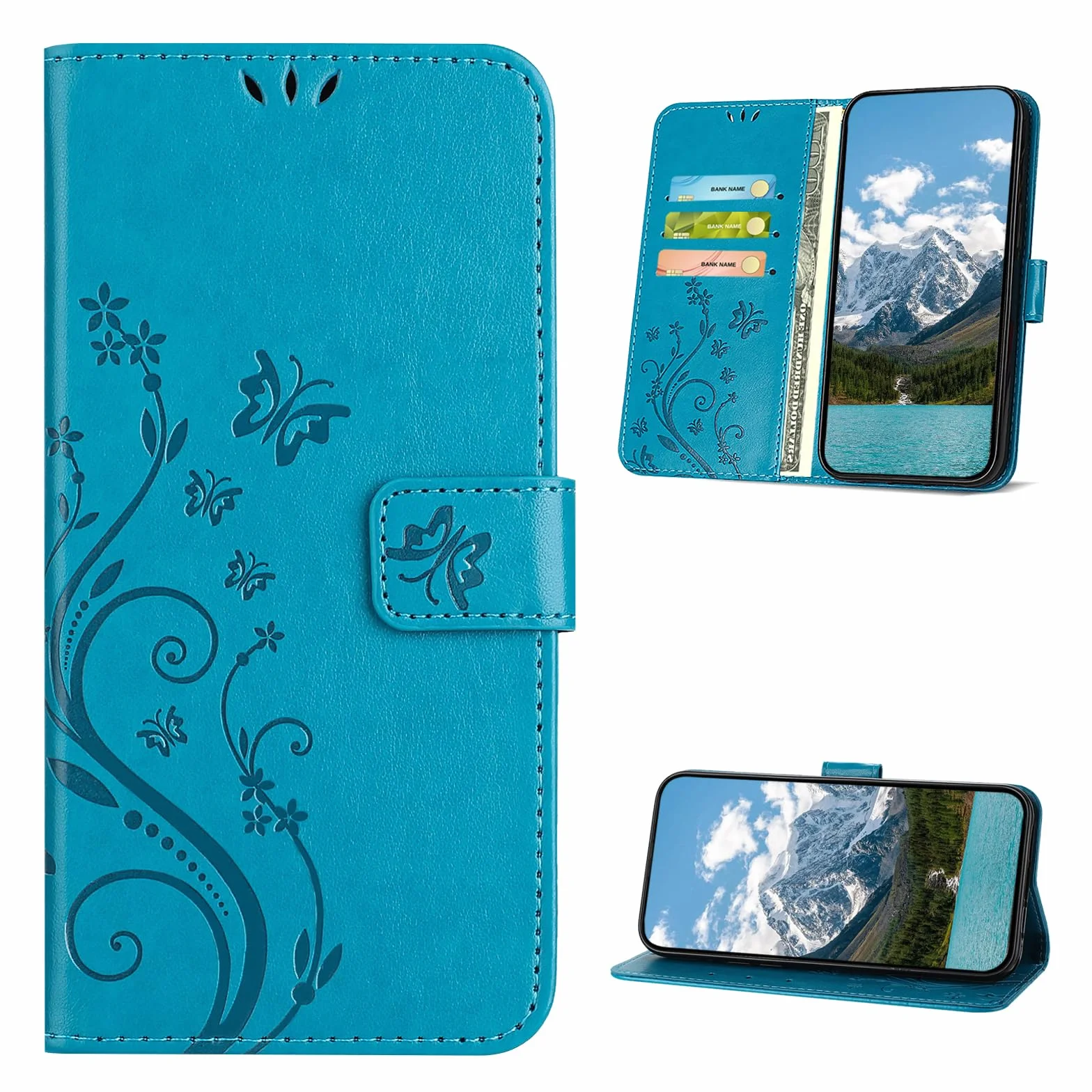 Cover per Samsung Galaxy A52 4G / 5G / A52S 5G, Custodia a Portafoglio in Pelle PU [Slot per Schede], Cover a Libro Flip Caso Custodia per Samsung A52 4G / 5G / A52S 5G, Blu