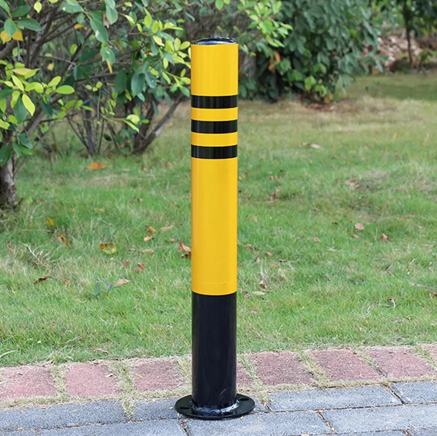 Paletto di delimitazione C1, segnale di attenzione per vialetto, coni per delimitare parcheggi, dissuasore di sicurezza stradale in acciaio ad alta resistenza (1 confezione da 100 cm/39,3 pollici)