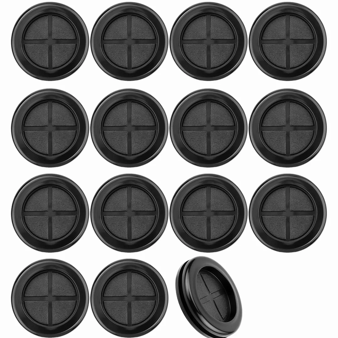 15 Pezzi beccucci in gomma, 20 mm, passacavo in gomma, anello in gomma, passacavo impermeabile, tappi in gomma per proteggere connettori e cavi
