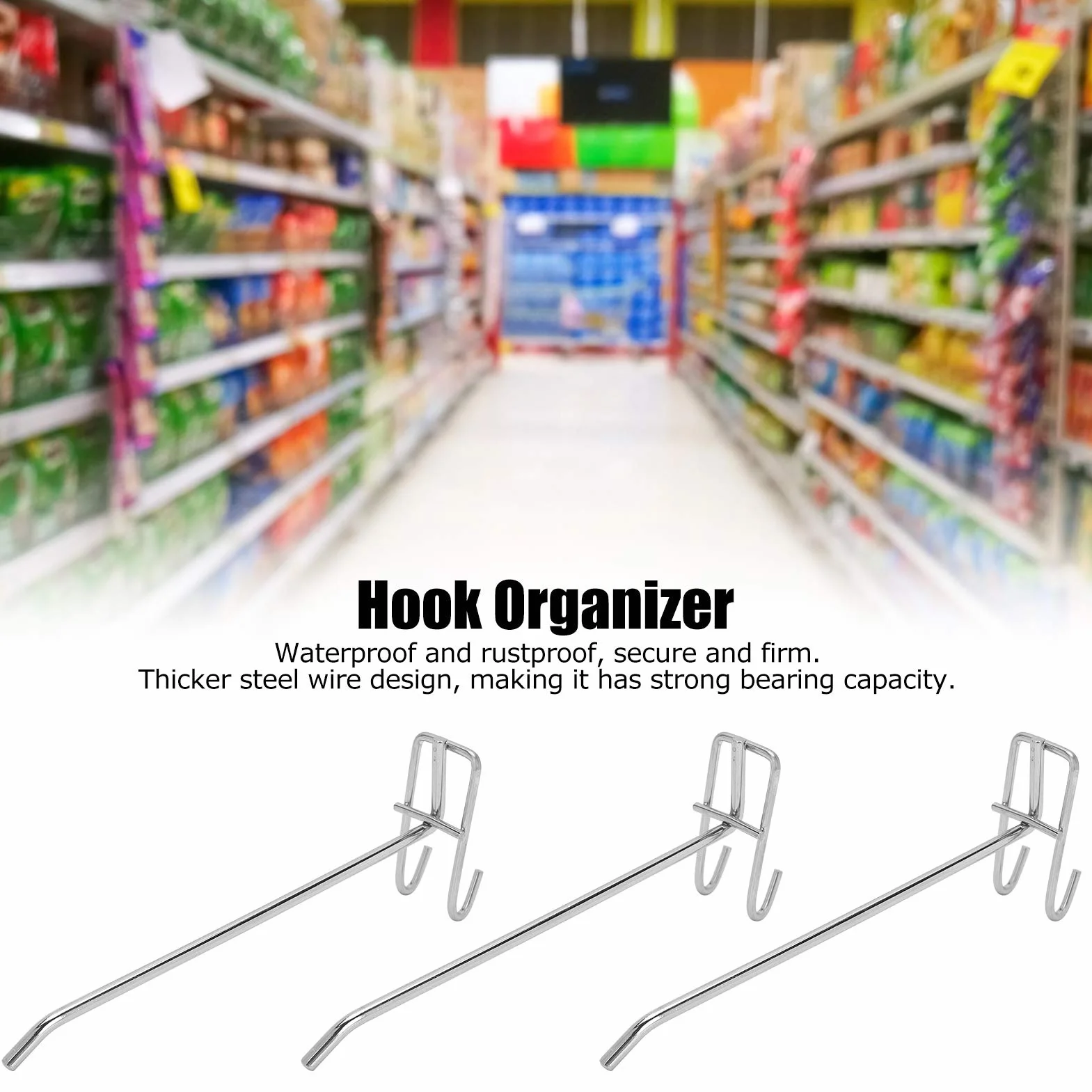30 Pezzi Ganci per Pannello Forato, Gancio per Griglia per Scaffale in Metallo per Supermercato, Staffa da Parete per Griglia, Gancio per Visualizzazione per Pannello Forato (20cm)