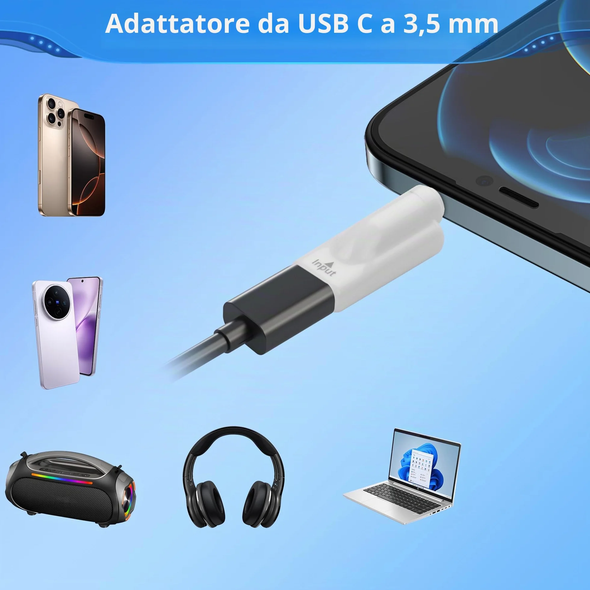 CERRXIAN 2 adattatori da USB-C a jack per cuffie da 3,5 mm, tipo C femmina (ingresso) a AUX (uscita), convertitore audio digitale per PC, tablet, laptop, microfono, altoparlante