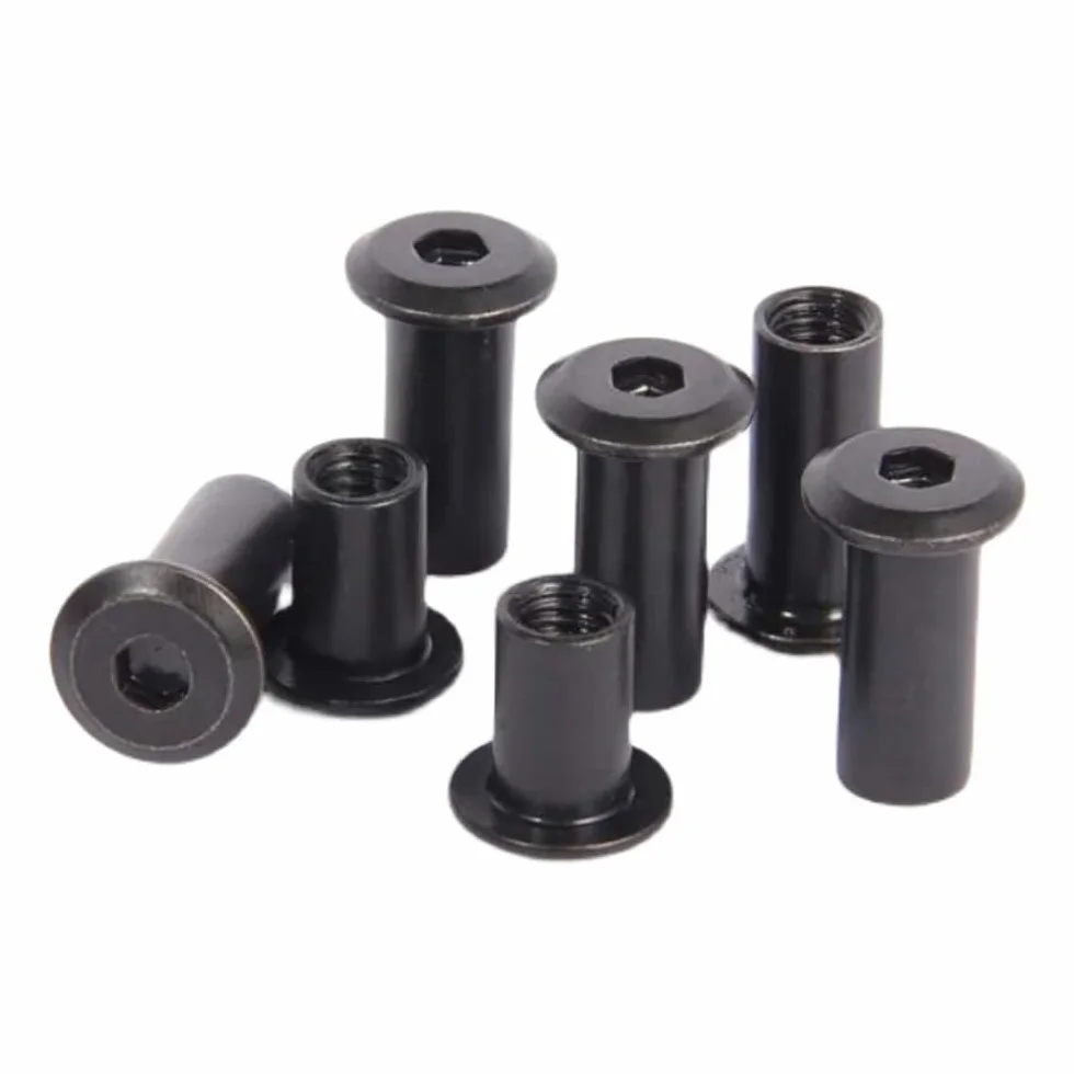 Viti Metalliche M4 M5 Nero Acciaio al Carbonio Testa Esagonale Incassato Dado 8mm 50pcs
