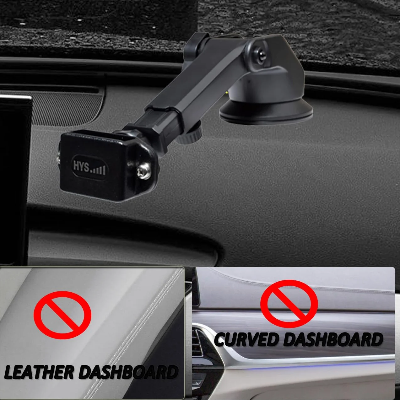 HYS Supporto per walkie talkie per auto, supporto radio a 2 vie, per cruscotto, parabrezza, finestra, radio a 2 vie, Compatibile con Baofeng Kenwood, Motorola Talkabout radio