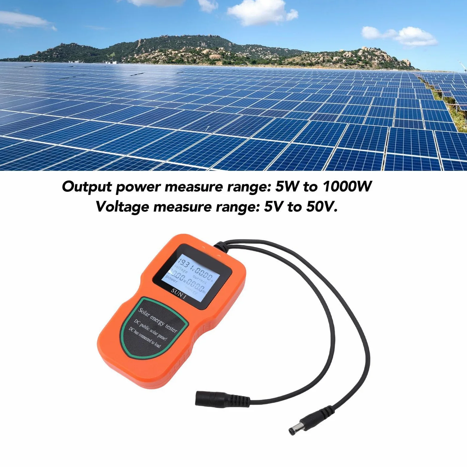 Multimetro Fotovoltaico MPPT Tester Accurato per Pannelli Solari per Uso Residenziale e Commerciale ABS Leggero 1 unità (ORANGE)