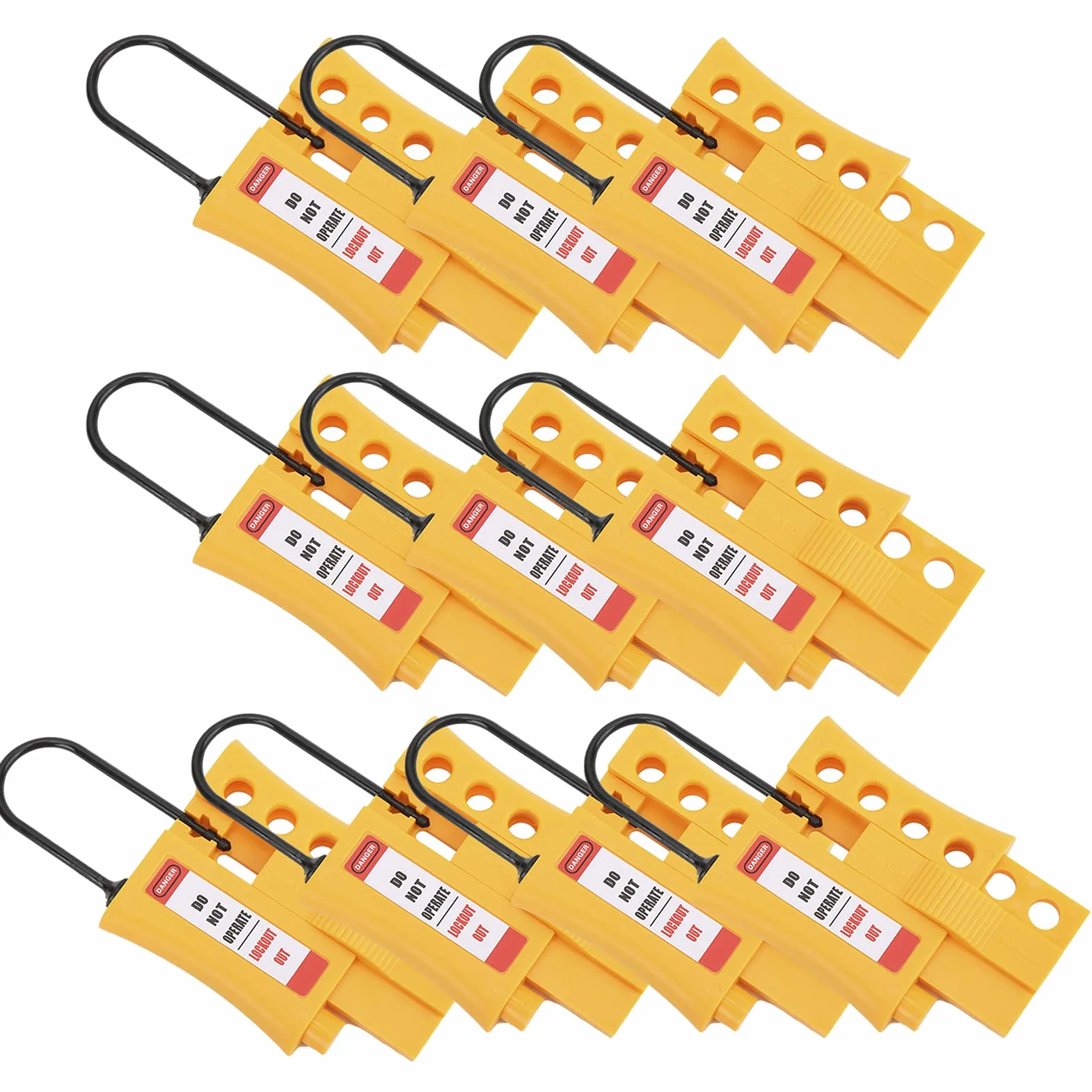 Lucchetto di Sicurezza in Nylon a 4 Fori Durevole 10 Pezzi 3 Mm per Isolamento Elettrico e Bloccaggio Adatto per Kit di Etichettatura per Blocco Elettrico