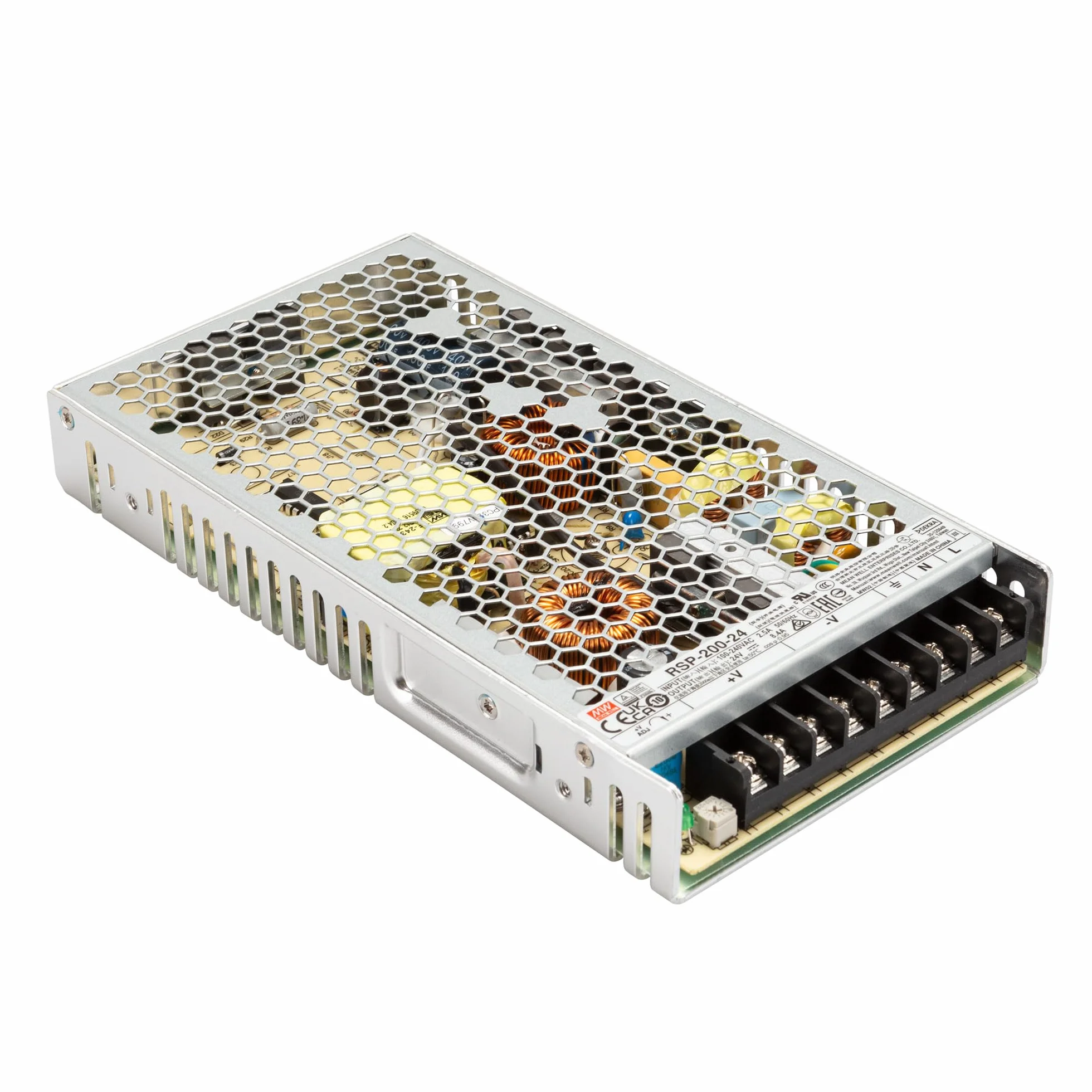 Mean Well RSP-200-24 - Blocco di alimentazione AC/DC, chiuso, 8,4 A, 201 W, 24 V/DC