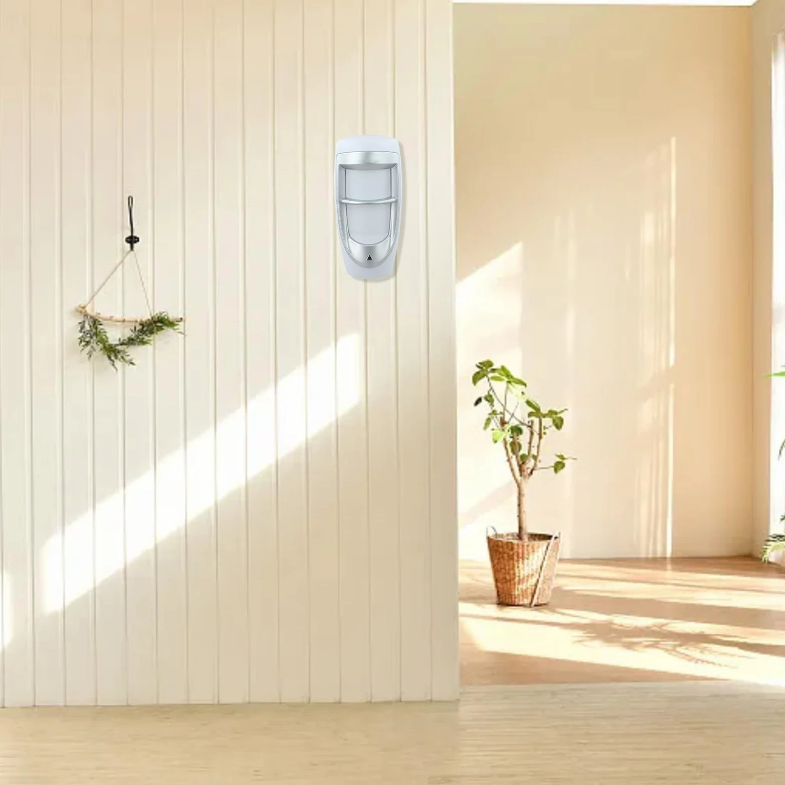 Rilevatore di movimento PIR cablato per esterni, ampia gamma di 12 m, con sensore a infrarossi, uscita relè per allarme di sicurezza da giardino, grigio, 176 mm