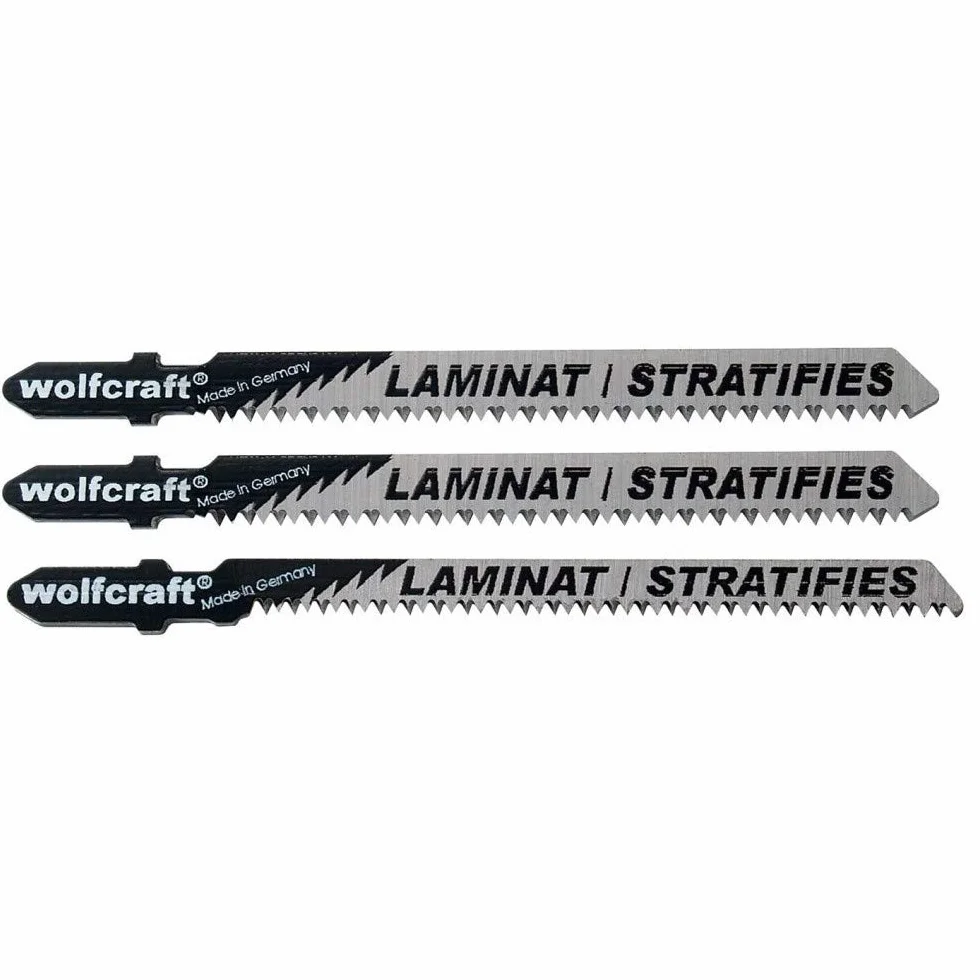 wolfcraft Set di lame per seghetti alternativi da 3 pezzi, attacco a T, 2379000