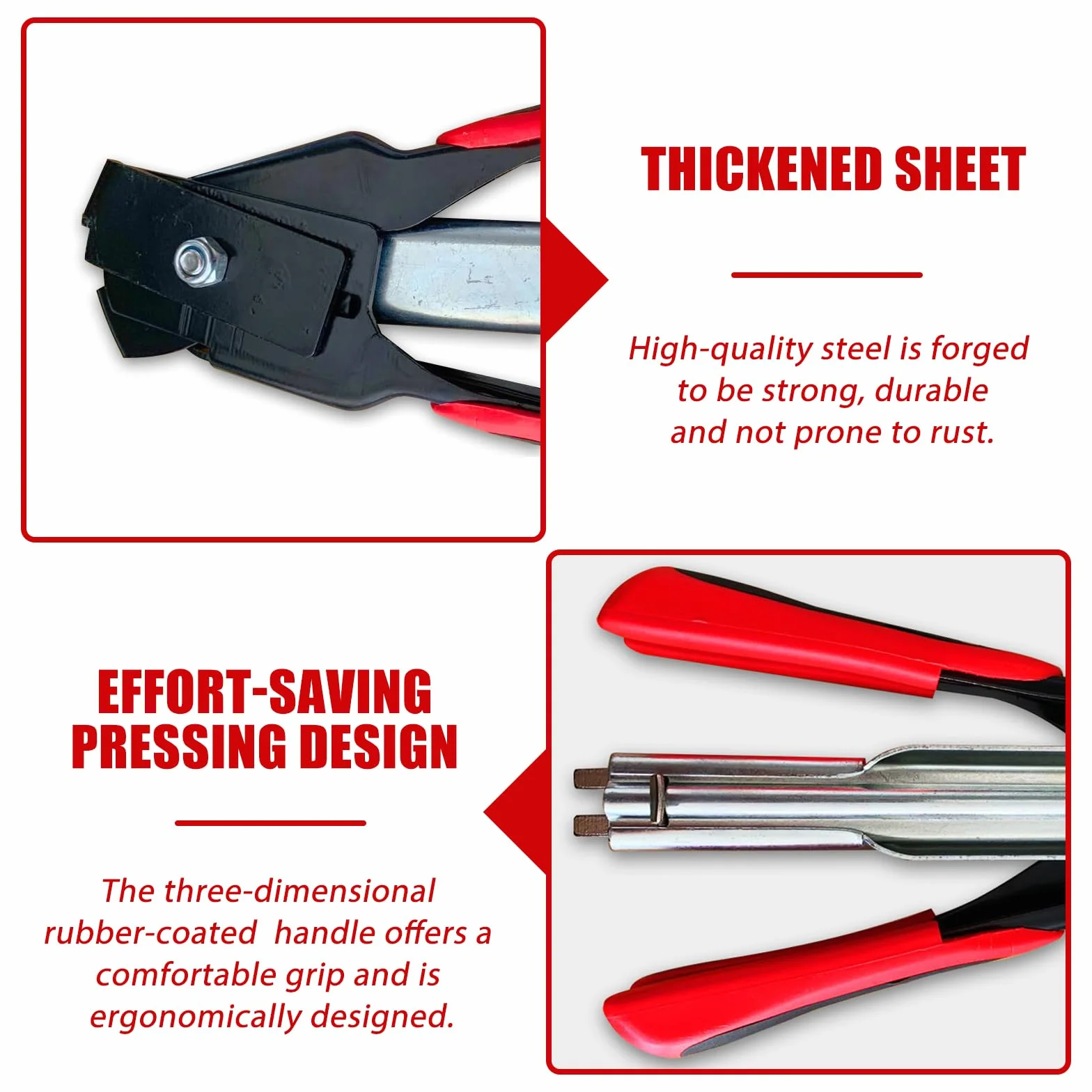 Hog Ring Pliers Set with 500 Rings, Automatic Fence Tool, Sausage Clipper, Animal Cage Secure Ring Pliers