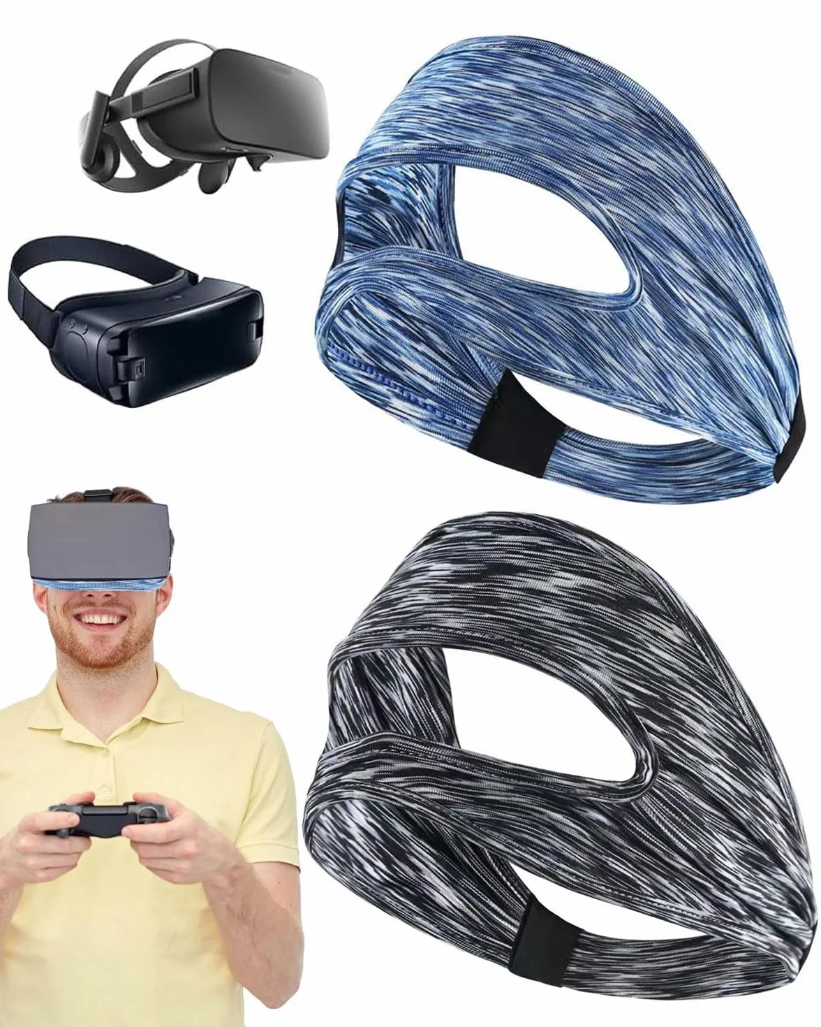 2 Pcs Maschera per gli occhi da gioco,VR Maschera per Occhi per Quest 3/Quest 3S,VR Traspirante Maschera,Lavabile VR mascher,per PS VR2/Quest Pro/Quest 2/Oculus Quest 2