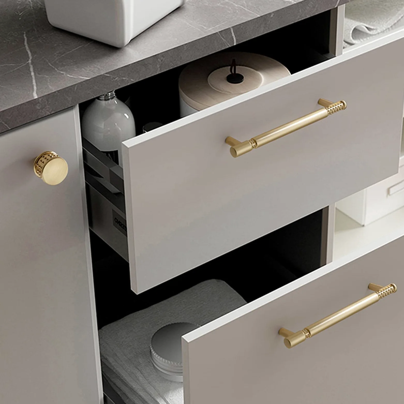 6 Pezzi Maniglie per Mobili da Cucina 96mm, Oro Maniglia per Cassetti Dorate Tiretti Cassetto Moderni in Lega di Zinco Maniglie Armadio Porte per Camera da Letto Guardaroba Comò