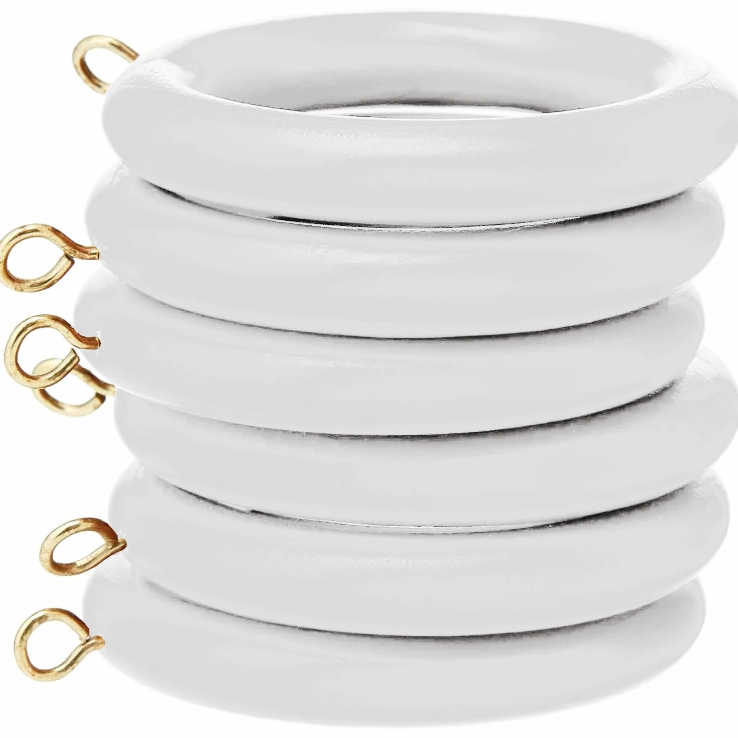 Anelli per Bastoni per Tende Bianco Set di 10 Pezzi
