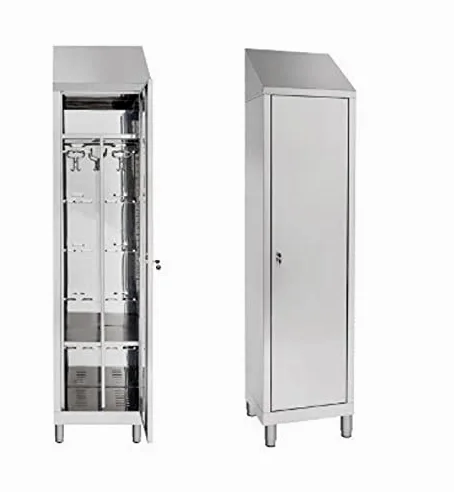 Armadio Spogliatoio Singolo a 1 Anta in acciaio inox AISI 430 SB. A Norma HACCP.