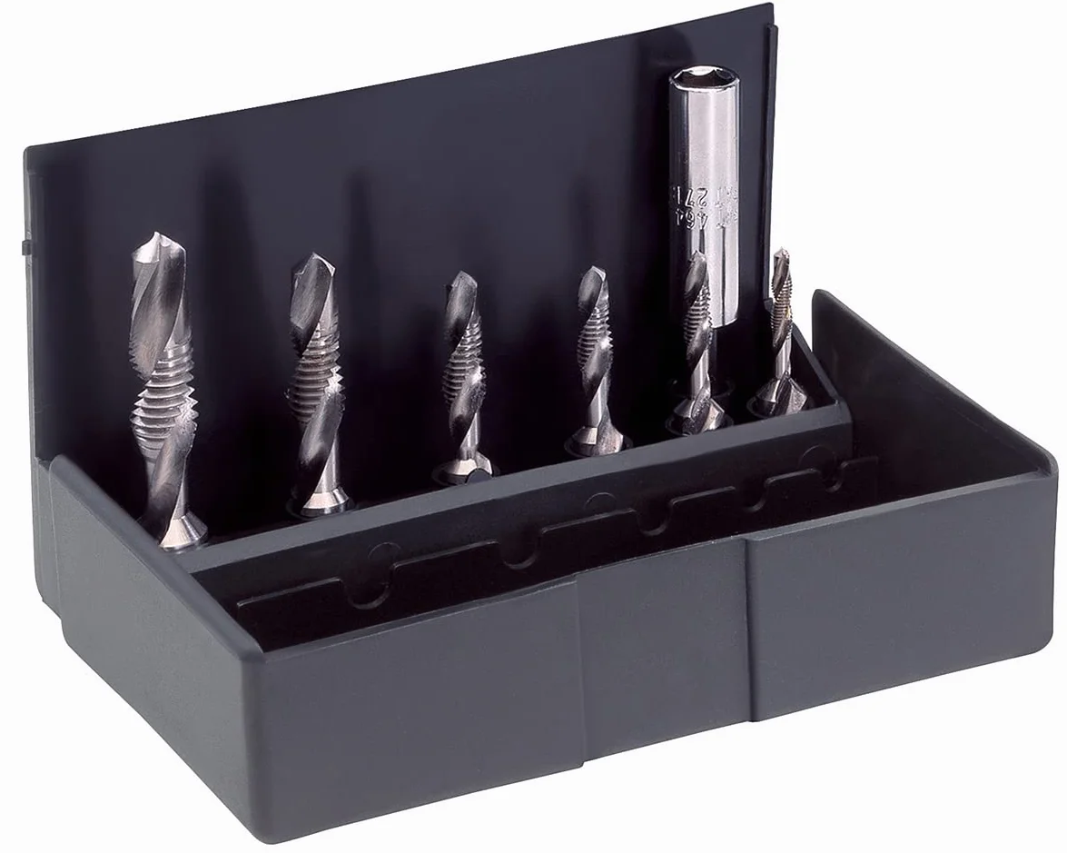 Volkel Set combinato maschi acciaio HSS azionamento esagonale 0,6 cm 10 mm