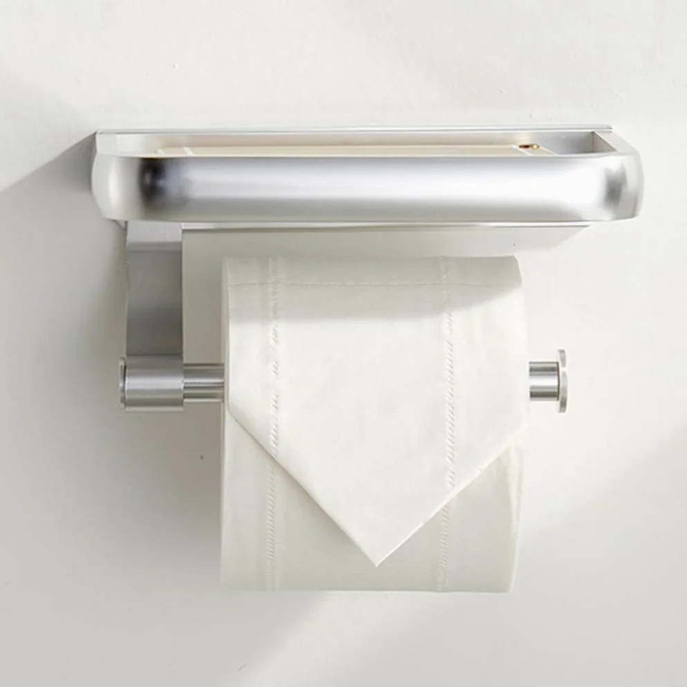 NEECS Portarotolo portarotolo in Metallo con ripiano Montato a Parete per Bagno, Cucina