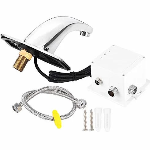 Rubinetto Automatico con Sensore a Infrarossi per Lavabo Lavello Intelligente con Scatola di Controllo e Valvola Miscelatrice Acqua Calda e Fredda