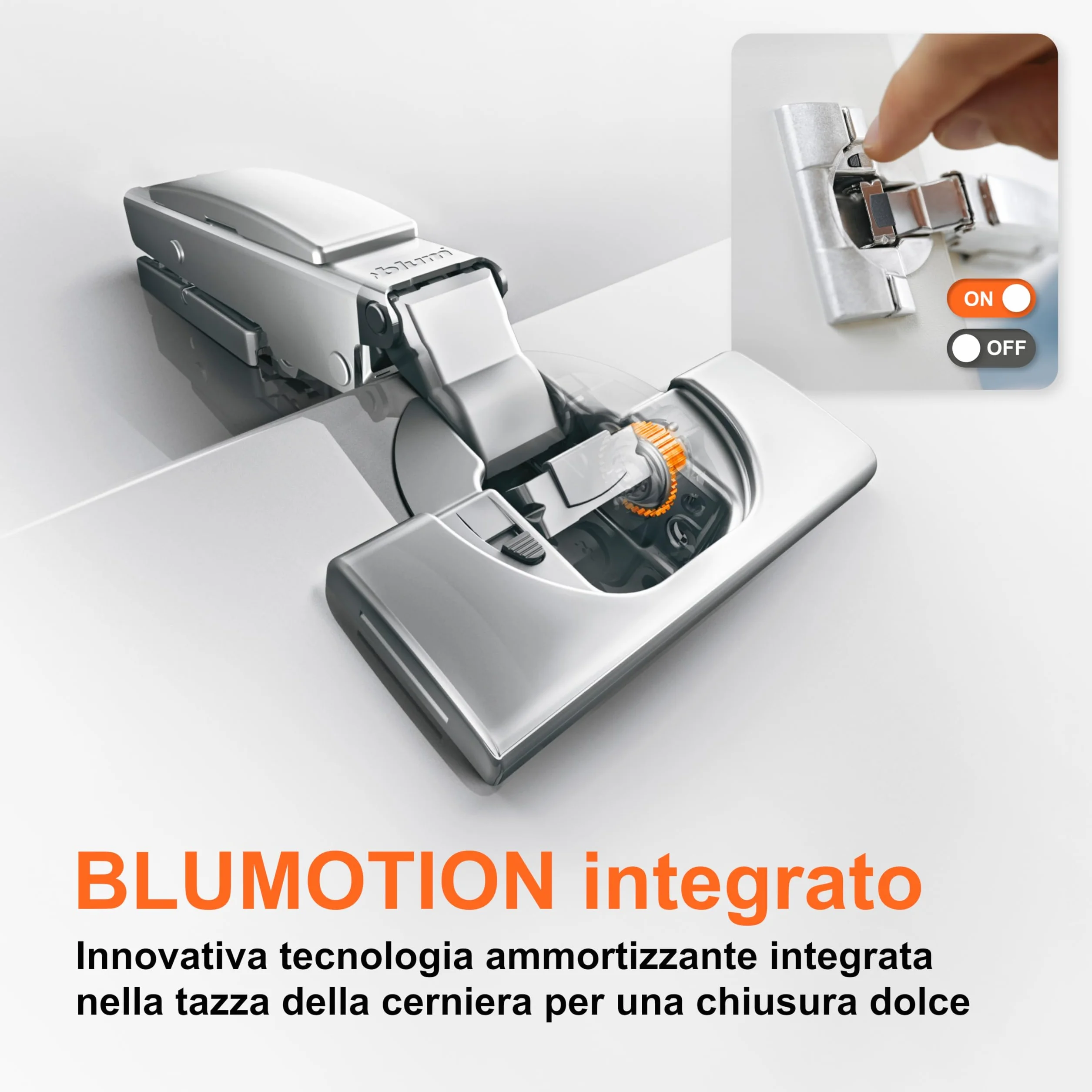 BLUM CLIP TOP BLUMOTION - 2 cerniere per mobili a 110°, dritte con molla, viti, arresto angolare + clip blu, piastra di montaggio a croce eccentrica, acciaio, viti, distanza 0 mm
