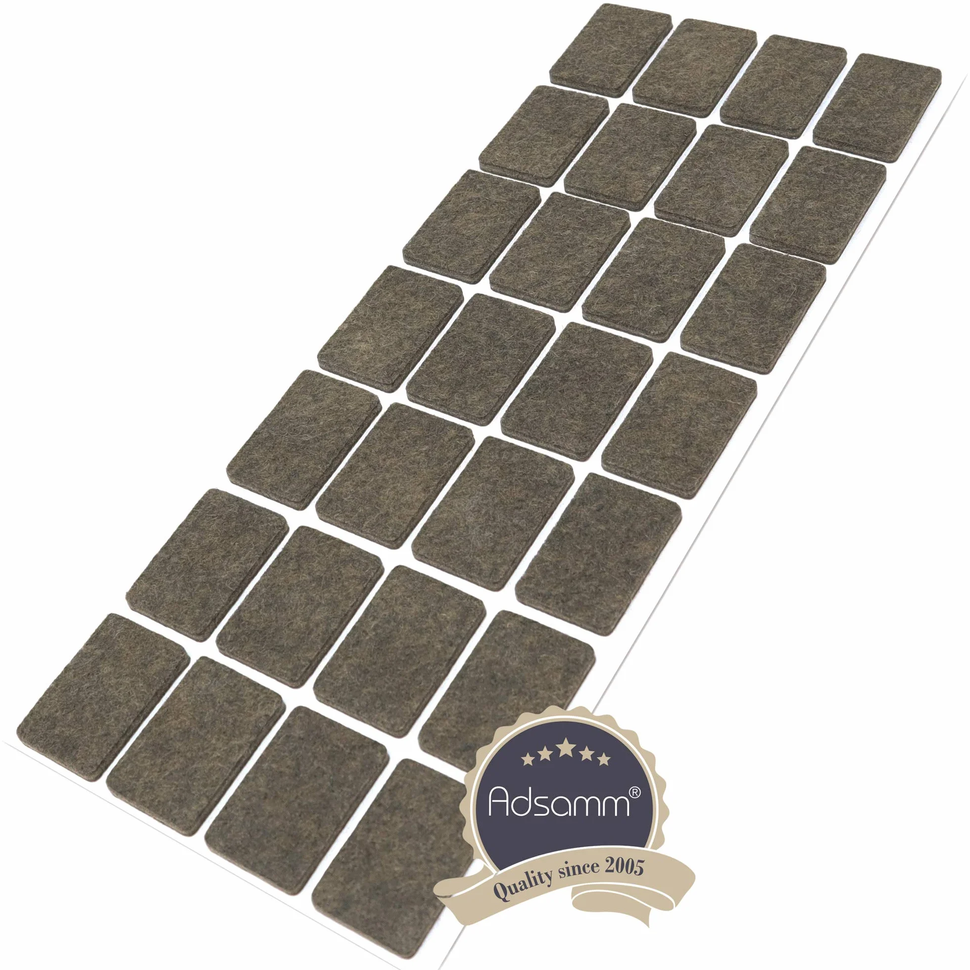 Feltrini Autoadesivi Marrone 20x30 mm Rettangolari Piedini per Mobili Spessore 3.5 mm Pad Protettivi