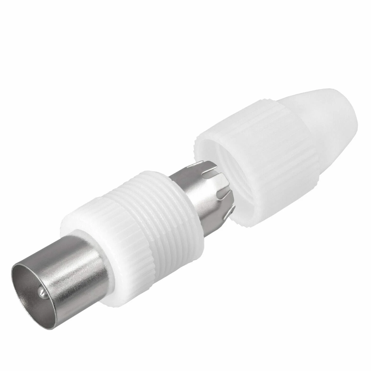 HB-DIGITAL - Set di 2 connettori e 2 prese per visione via cavo, radio DVB-C e DVB-T2, antenne TV IEC (maschio e femmina) per cavo antenna coassiale, cavo BK impianti HQ 4K UHD