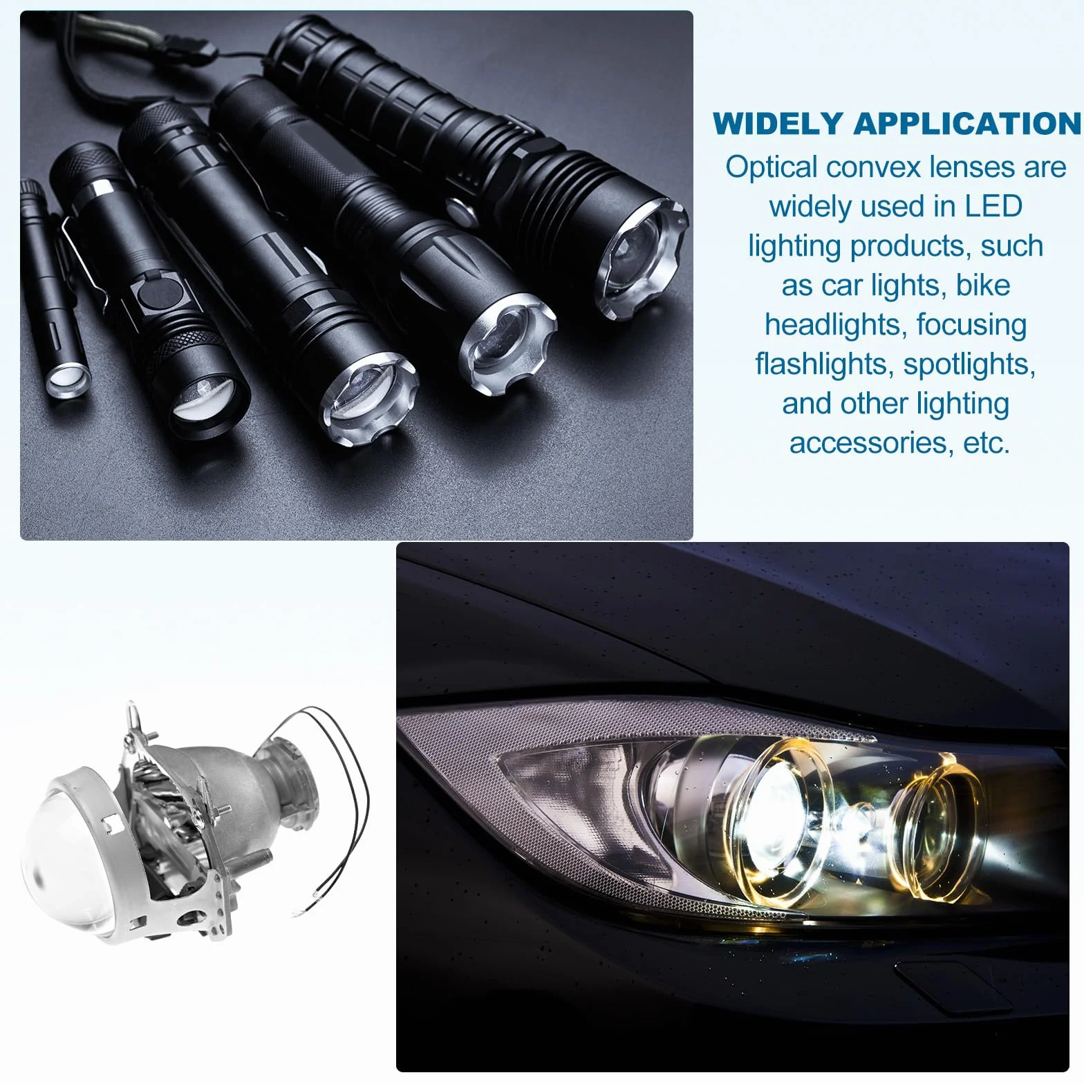 PATIKIL Diametro 54mm Lente Convessa Piatta, 3 Pezzi Altezza 19mm Lente Ottica Convessa Acrilica LED con Bordo per Torcia Faro Auto Bicicletta Proiettore, Trasparente