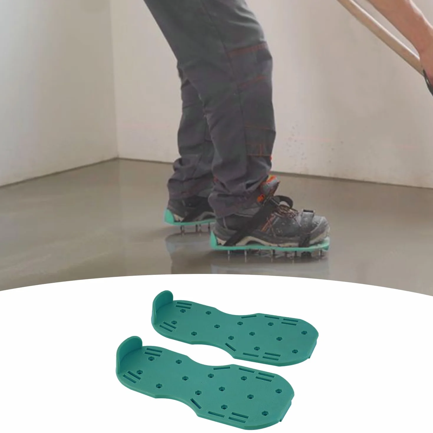 Set di attrezzi per il rivestimento del pavimento, composto di compensazione con rullo di sfiato da 50 + 10 cm, spatola da 56 cm (spina obliqua da 3 mm), scarpe per unghie e manico telescopico 40