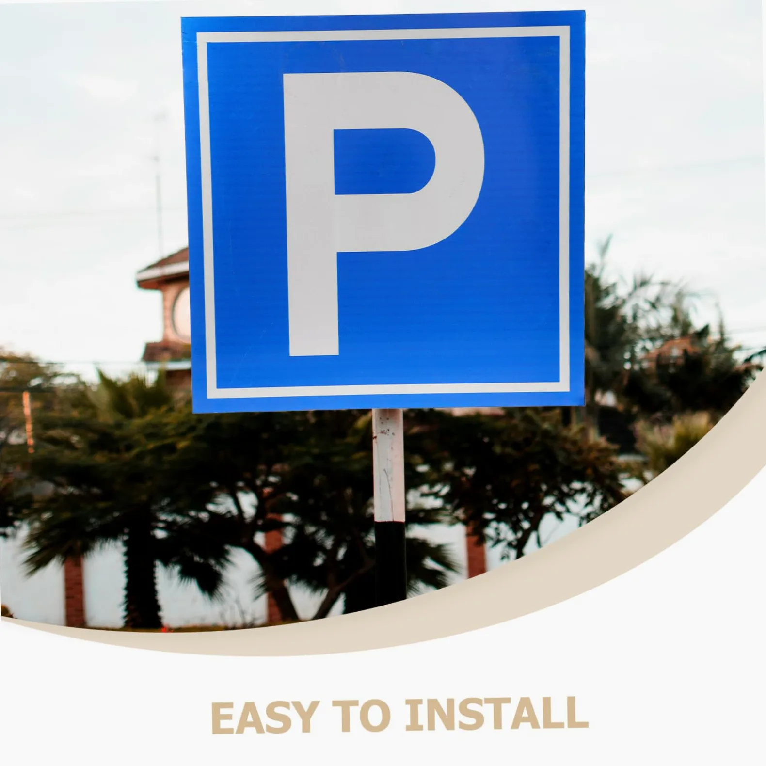 Amosfun Cartello Parcheggio Segnale di Sicurezza Simbolo P in Lega di Alluminio per Parcheggi, Visibilità Chiara e Segnaletica Funzionale per Luoghi Vari