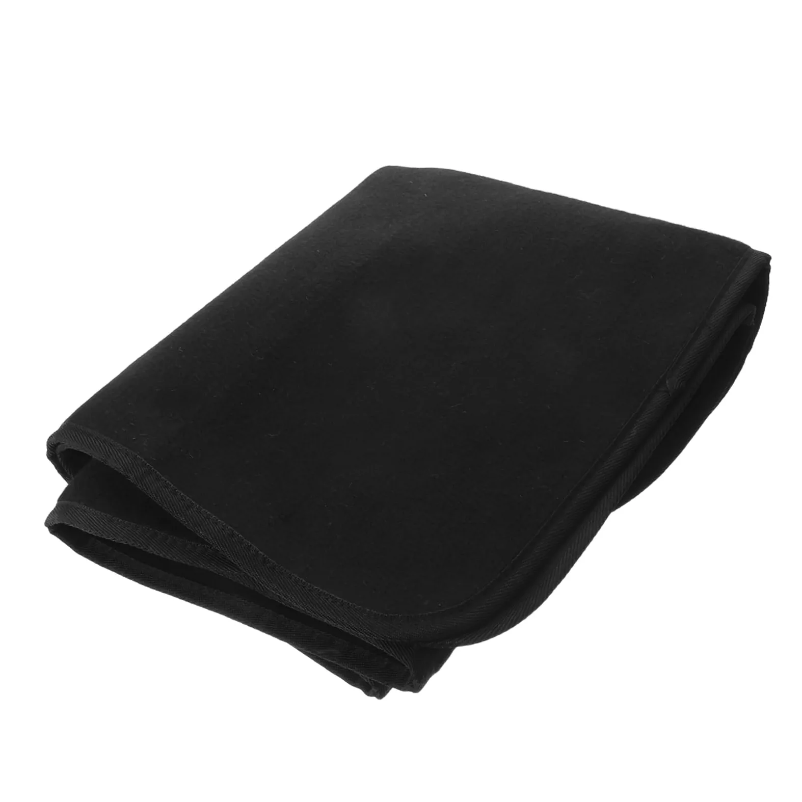 HOMSFOU Tappeto Focolare Ignifugo Mezza Forma in Poliestere e Pvc Nero, Resistente al Fuoco e All'usura, per Interni ed Esterni, Protezione Sicura del Pavimento