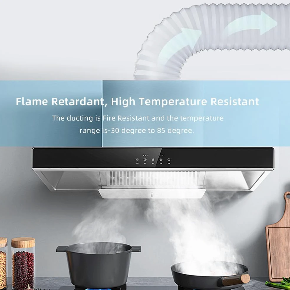 Tubo di ventilazione flessibile in alluminio e PVC, 200 mm, 5 m, bianco, per aspiratori, idroponiche, tende da coltivazione, prese d'aria per asciugatrici